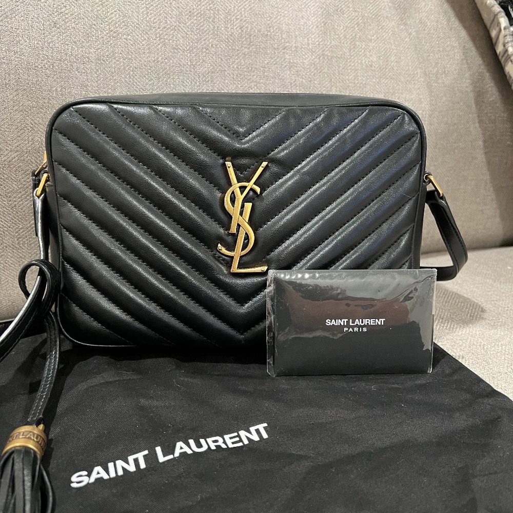Saint Laurent YSL Matelasse Monogram Lou Camera Bag